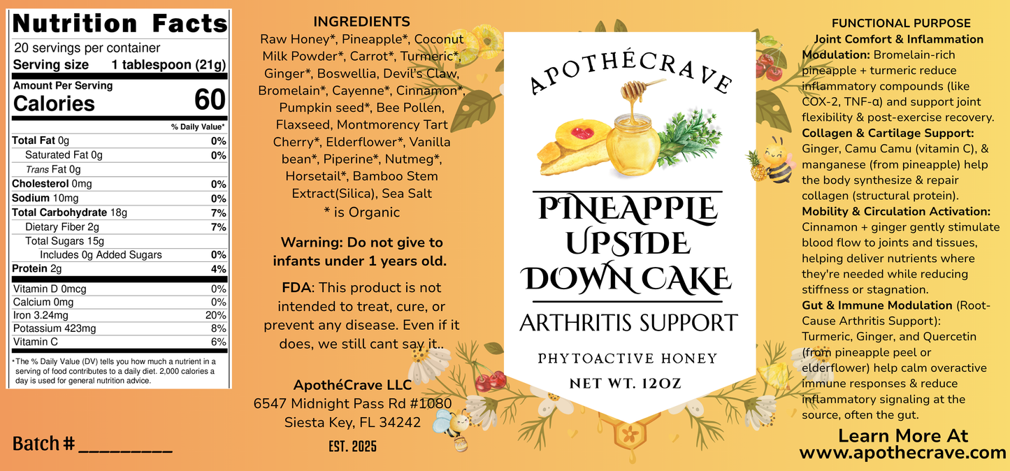 Pineapple Upside Down Cake ~ Arthritis Support Honey