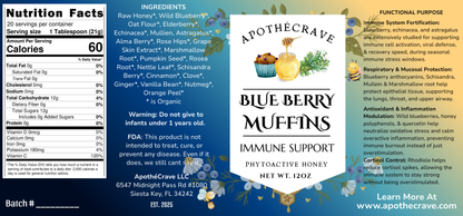 Blueberry Muffin ~ Immune Support Honey