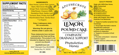 Lemon Pound Cake Lymphatic Drainage Support Honey