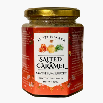 Salted Caramel Magnesium Support Honey for Stress, Sleep & Muscle Relaxation