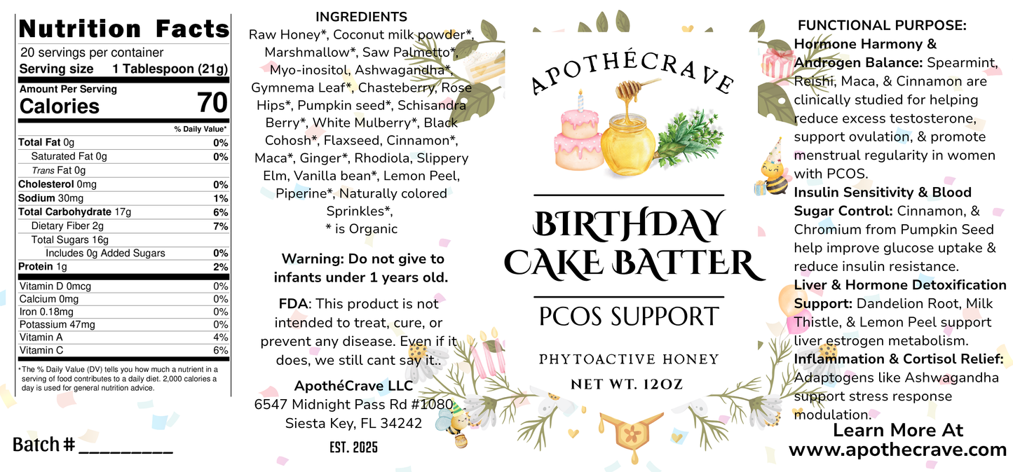 Birthday Cake ~ PCOS Balance Honey