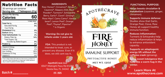 Fire Honey ~ Cold Weather Immune Support
