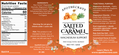Salted Caramel ~ Magnesium Support Honey