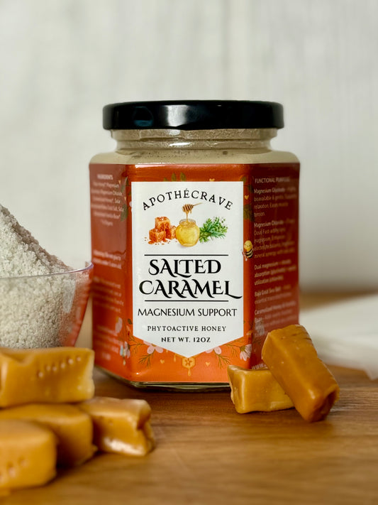 Salted Caramel Magnesium Support Honey for Stress, Sleep & Muscle Relaxation
