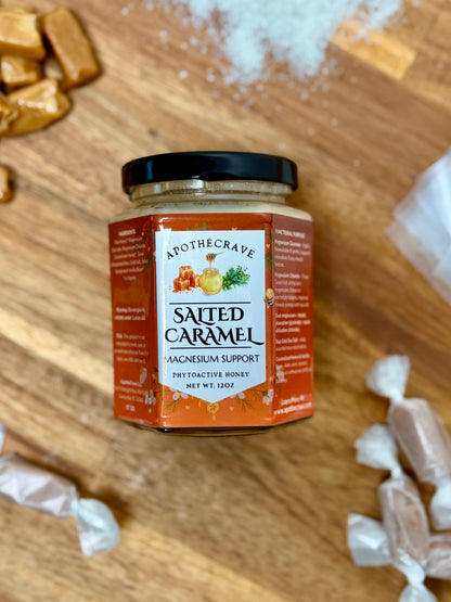 Salted Caramel Magnesium Support Honey for Stress, Sleep & Muscle Relaxation