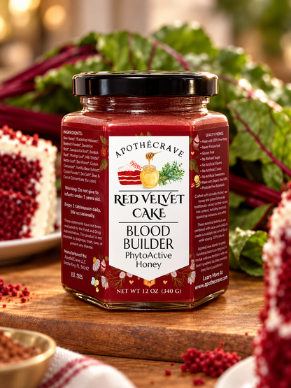 Red Velvet Cake ~ Blood Builder (Iron, Ferritin, Hemoglobin) Support Honey